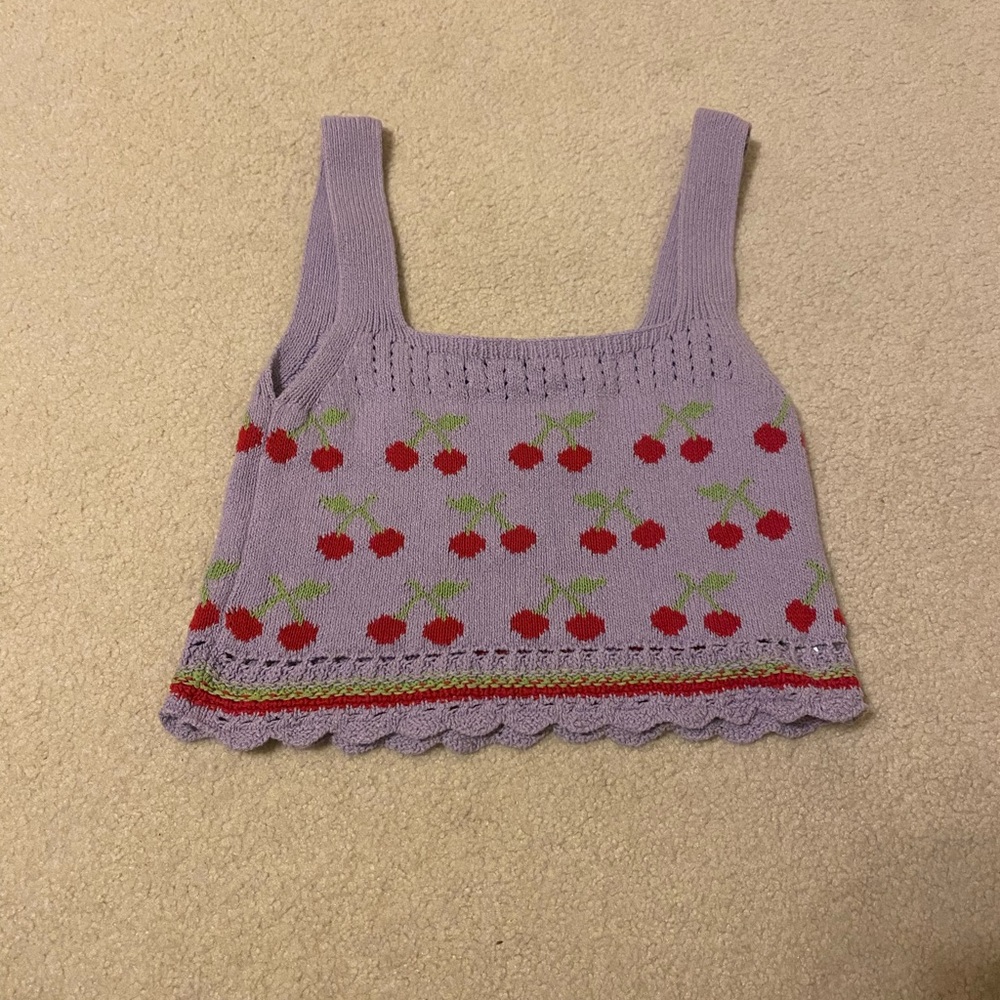 Zara purple cherry tank top